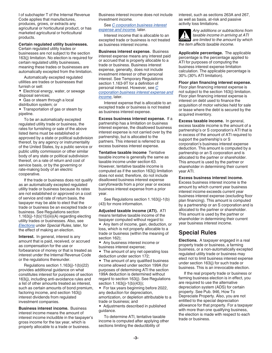 Download Instructions for IRS Form 8990 Limitation on Business Interest