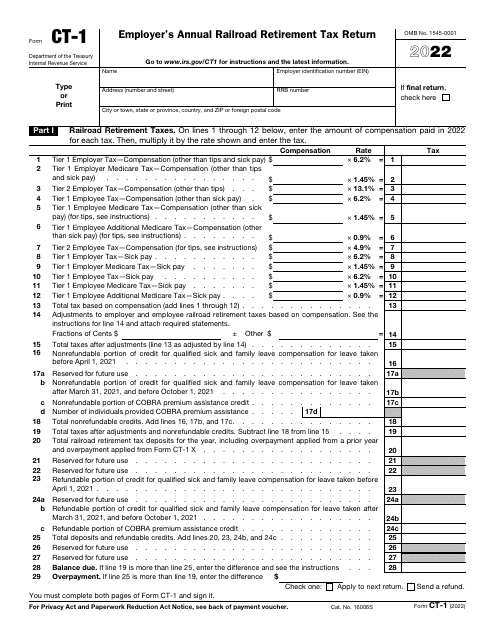 IRS Form CT-1 2022 Printable Pdf