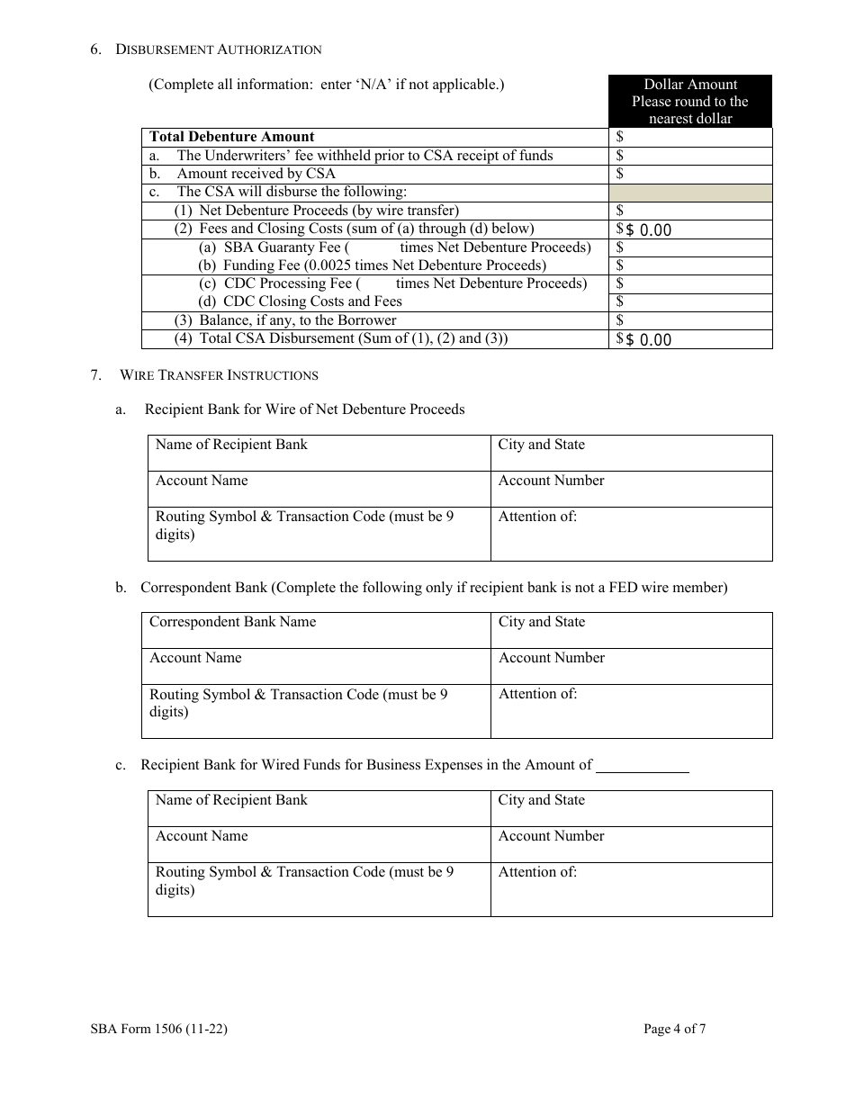 SBA Form 1506 Servicing Agent Agreement, Page 4