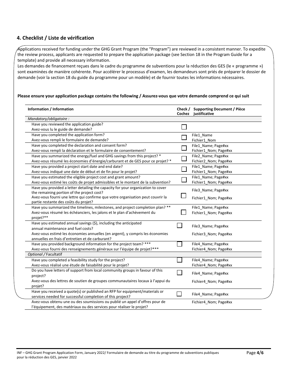 Ghg Grant Program Application Form - Northwest Territories, Canada (English / French), Page 3