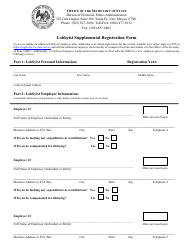 Document preview: Lobbyist Supplemental Registration Form - New Mexico