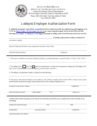 Document preview: Lobbyist Employer Authorization Form - New Mexico
