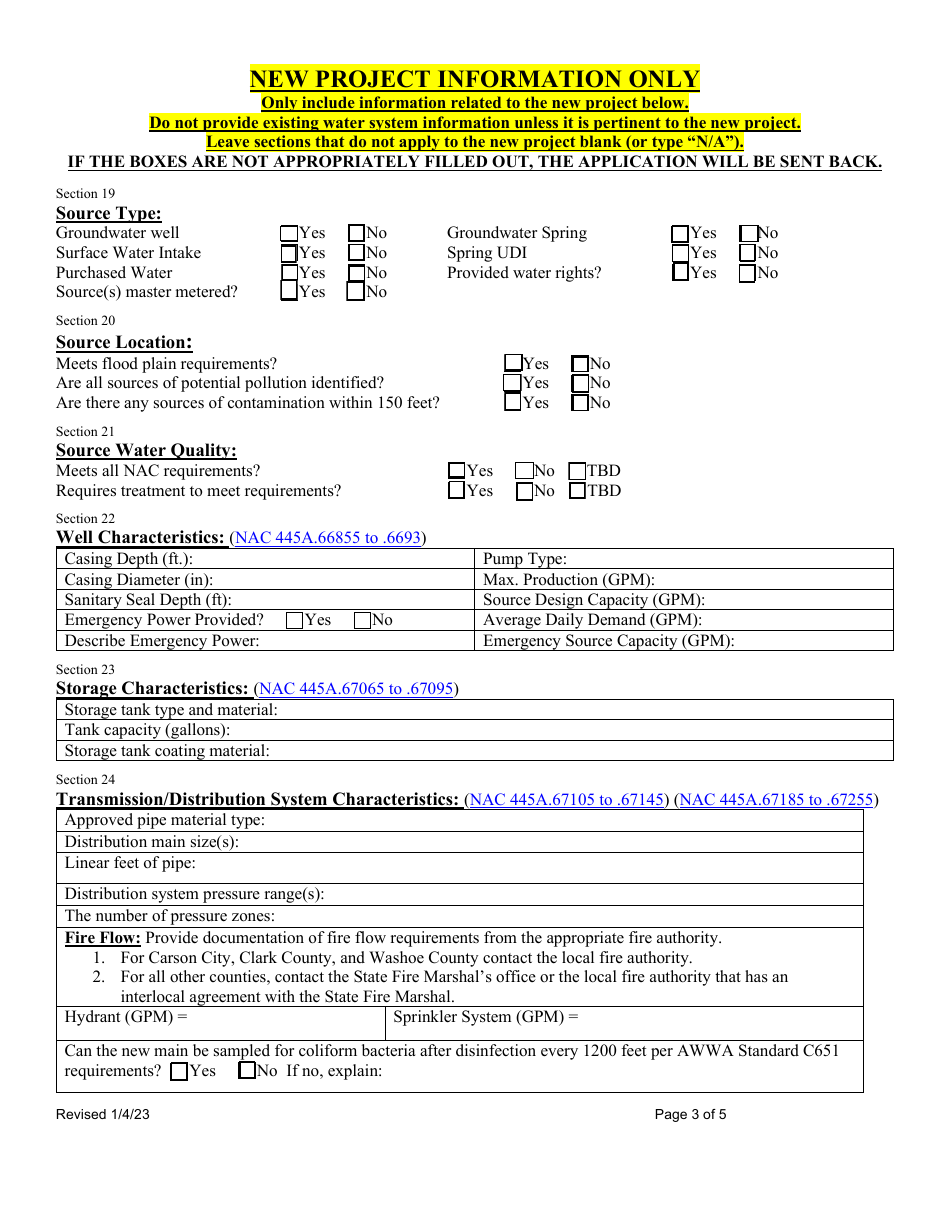 Application for Approval of Water Project - Nevada, Page 3