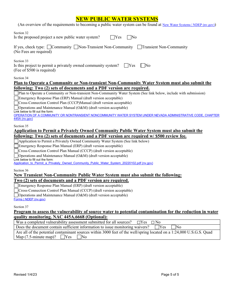 Application for Approval of Water Project - Nevada, Page 5
