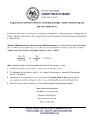 Document preview: Foreign Limited Liability Company Conversion - New Mexico