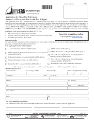 Form F604 Application for Disability Retirement Members of Tier 4, and Tier 4 With Tier 3 Rights - New York City