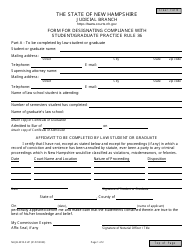 Form NHJB-2910-SUP Form for Designating Compliance With Student/Graduate Practice Rule 36 - New Hampshire