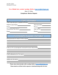 Document preview: Form SNC730 Compliance Review Request - Michigan