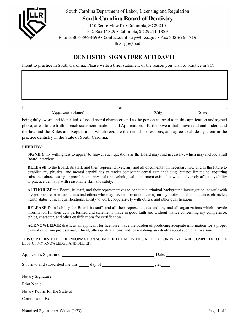 Dentistry Application by Examination - South Carolina, Page 5