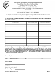 Dentistry Application by Credential - South Carolina, Page 6