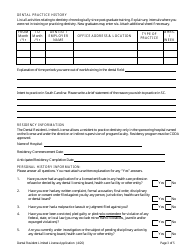 Application for Dental Resident Limited License - South Carolina, Page 6