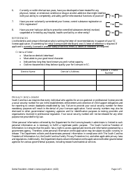 Application for Dental Resident Limited License - South Carolina, Page 7