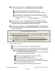 Application for Protection Order Against Domestic Violence - Nevada, Page 7