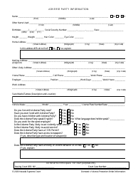 Domestic Violence Temporary Protection Order Confidential Information Sheet - Nevada, Page 2