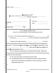 Document preview: Extended Order for Protection Against High-Risk Behavior - Nevada