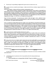 Solicitud Para Obtener Orden De Proteccion - Nevada (Spanish), Page 2