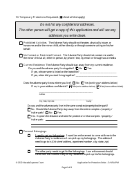 Application for Protection Order Against Stalking/Harassment, Sexual Assault, or Harm to Minors - Nevada, Page 6