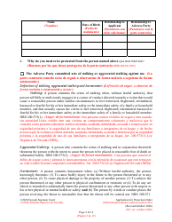 Application for Protection Order - Nevada (English/Spanish), Page 2
