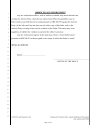 Temporary Protection Order Against Stalking or Harassment - Nevada, Page 5