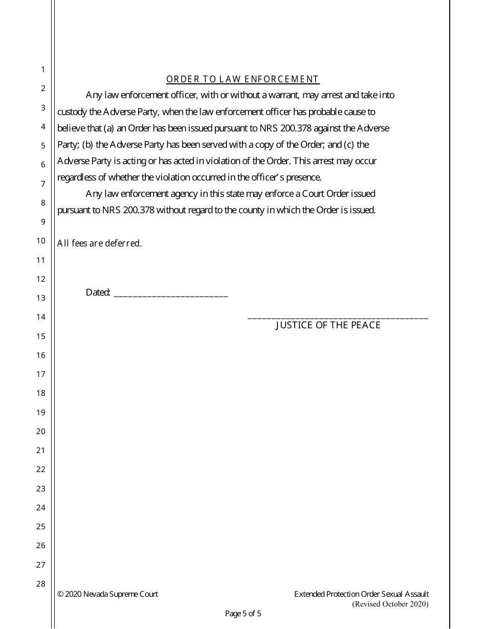 Sexual Assault Extended Protection Order - Nevada, Page 5
