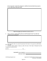 Application for Extended Order for Protection Against Harassment in the Workplace - Nevada, Page 2