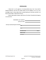 Application for Extended Order for Protection Against Harassment in the Workplace - Nevada, Page 3