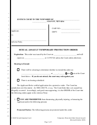 Sexual Assault Temporary Protection Order - Nevada