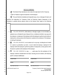 Temporary Protection Order Against Harassment in the Workplace - Nevada, Page 2