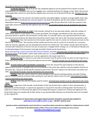 Instructions for Travel Claim Form - Nevada, Page 2