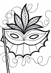 Document preview: Mardi Gras Coloring Page - Mask