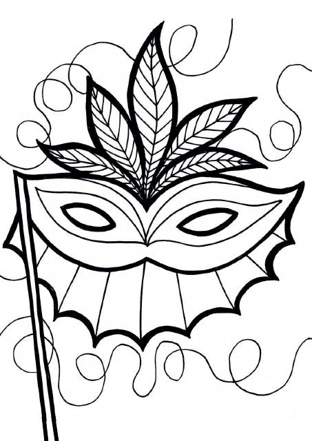 Mardi Gras Coloring Page - Mask