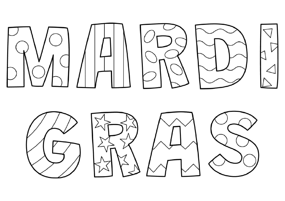 Mardi Gras Coloring Page Poster