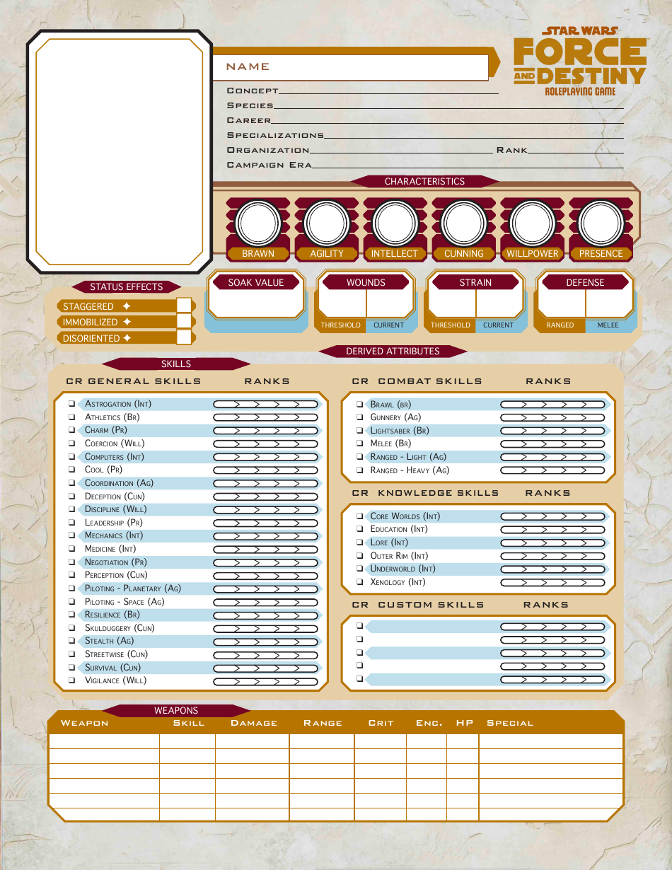 Force And Destiny Character Sheet Form Fillable V3 - vrogue.co