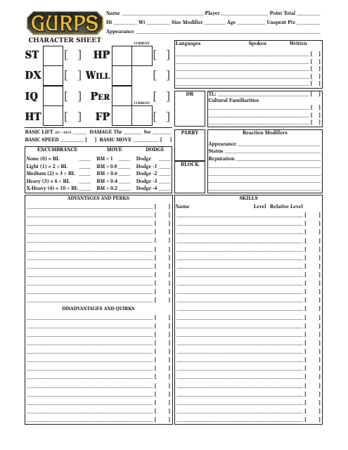 GURPS Character Sheet - Colored Emblem Image Preview