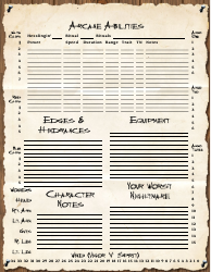 Deadlands Character Sheet - Brown, Page 2