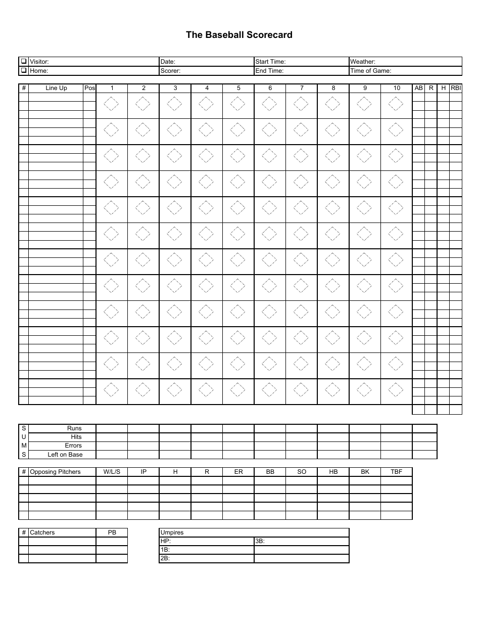 Baseball Scorecard Download Printable PDF Templateroller