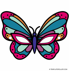 Document preview: Mardi Gras Mask Template - Pink Butterfly