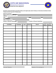 Document preview: Bond Setting Request - City of Houston, Texas