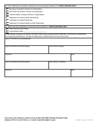 Form 611 Application for Certificate of Conversion - Domestic Business Corporation, Non-profit Corporation, Limited Partnership, Limited Liability Partnership or Limited Liability Company - Rhode Island, Page 3