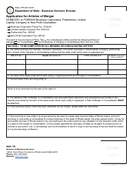 Form 610 Application for Articles of Merger - Domestic or Foreign Business Corporation, Partnership, Limited Liability Company or Non-profit Corporation - Rhode Island, Page 3
