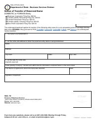 Form 621 Notice of Transfer of Reserved Name - Domestic or Foreign Entity - Rhode Island, Page 2