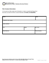 Form 621 Notice of Transfer of Reserved Name - Domestic or Foreign Entity - Rhode Island, Page 3
