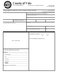 Document preview: Form PR-PML-009 Pest Control Aircraft Pilot County Registration - Yolo County, California