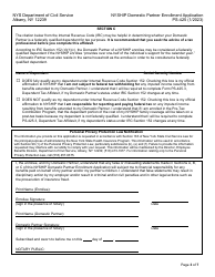 Form PS-425 Nyship Domestic Partner Enrollment Application - New York, Page 3