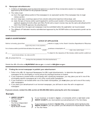 Form ABL-921C Application for Liquor Producer Warehouse License - South Carolina, Page 3