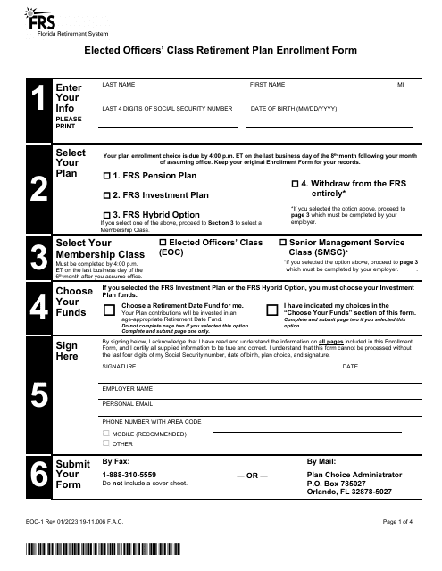 Form EOC-1  Printable Pdf