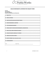 Ceqa Environmental Information Request Form - Orange County, California