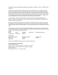 Application for Blue Seal Permit - Arizona, Page 2