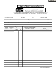 Document preview: Form NPIF Native Plant Inventory Form - Arizona