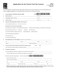 Form DR-176 Application for Air Carrier Fuel Tax License - Florida